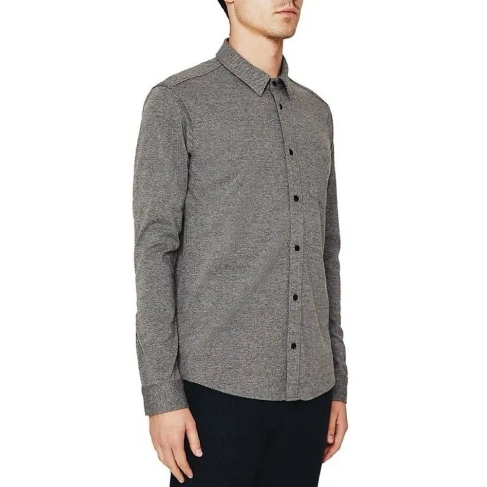 Adriano Goldschmied Button Shirt Heathered Gray Beach Flannel Men's XL New $178